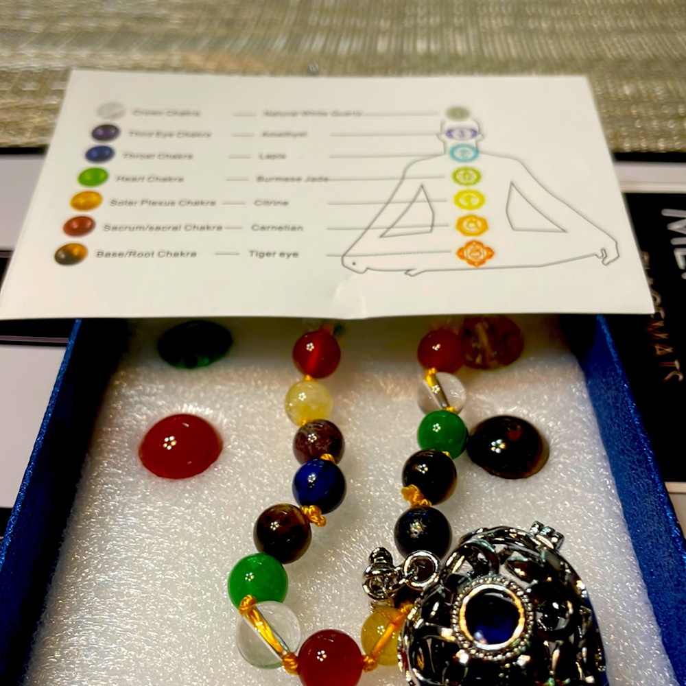 Multi stone chakra necklace 18”